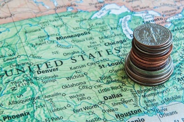 Cuales son los 10 estados más ricos de Estados Unidos mapa